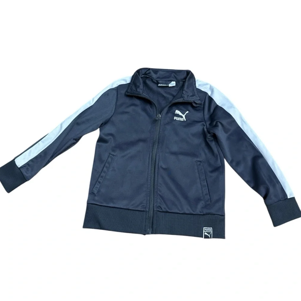 Puma Black and Gray Track Jacket Size 4